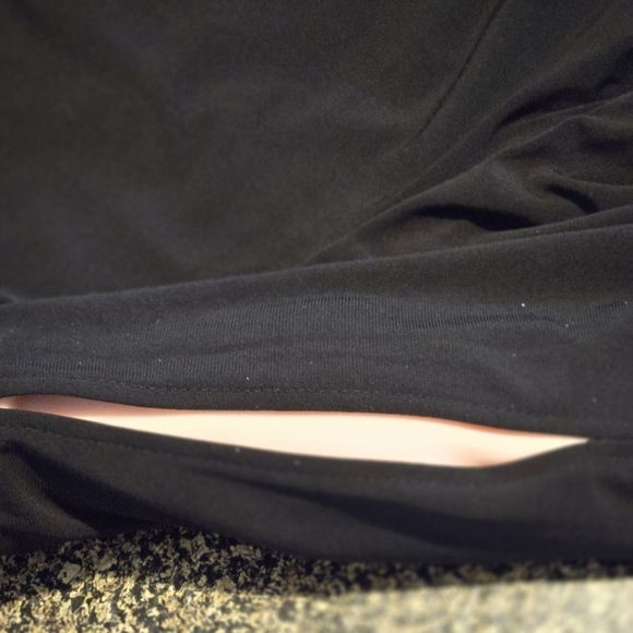 Allison Daley Black Top 2X Tunic Length 3/4 Cold Shoulder Sleeve White Polka Dot - Picture 12 of 14